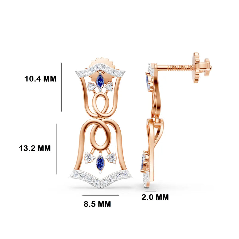 Blue Bell Diamond Drop Earrings