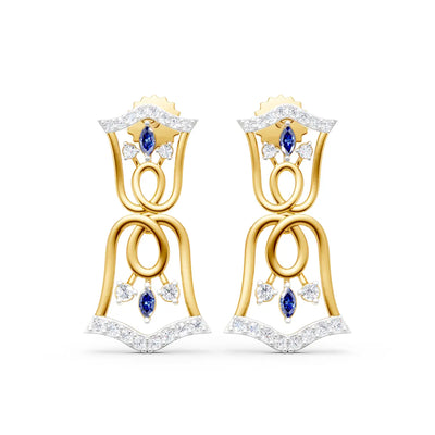 Blue Bell Diamond Drop Earrings