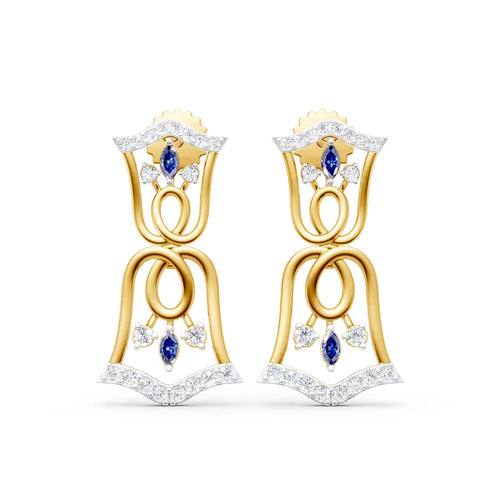 Blue Bell Diamond Drop Earrings