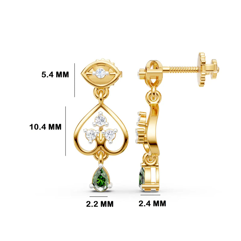 Heartwood Diamond Drop Earrings
