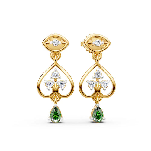 Heartwood Diamond Drop Earrings