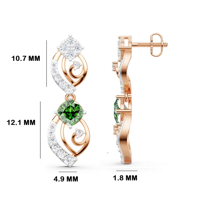 Vivante Scroll Diamond Drop Earrings