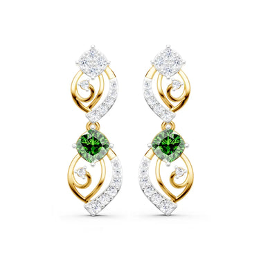 Vivante Scroll Diamond Drop Earrings
