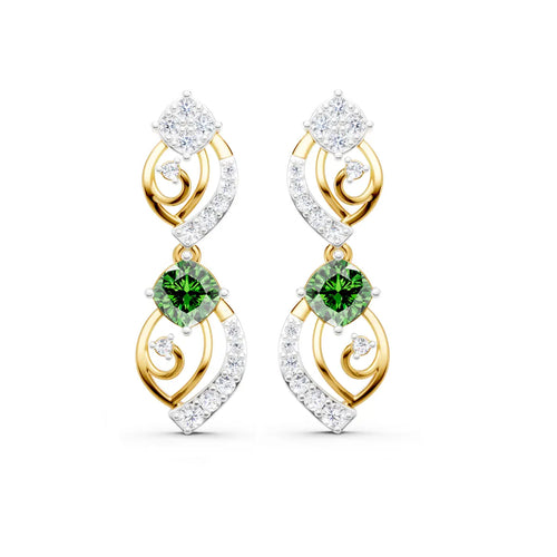 Vivante Scroll Diamond Drop Earrings
