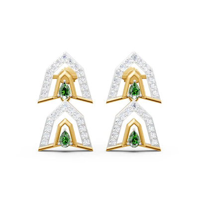 Verdant Canopy Sculptural Diamond Drop Earrings