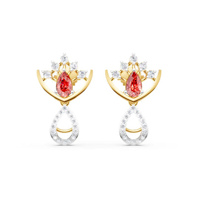 Radiant Crown Diamond Drop Earrings