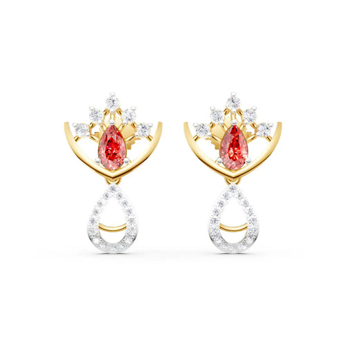 Radiant Crown Diamond Drop Earrings