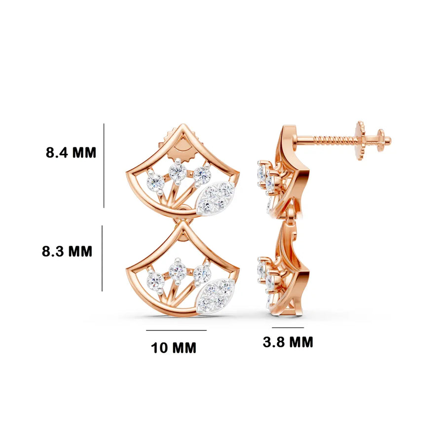 Lotus Canopy Diamond Drop Earrings