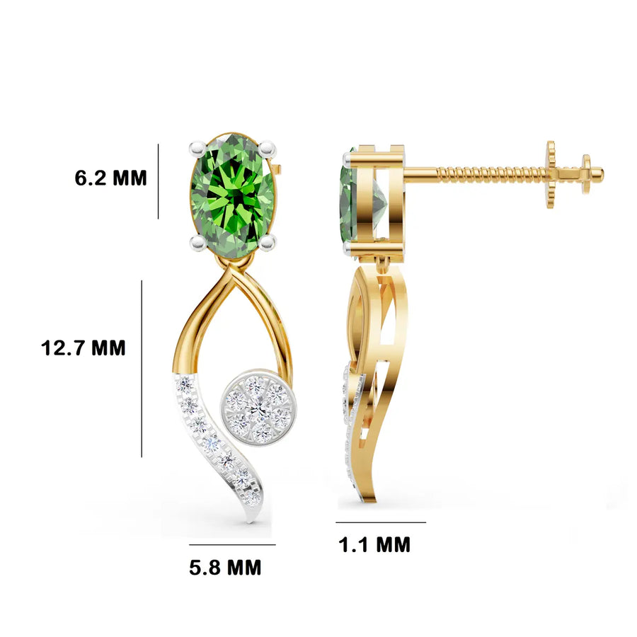 Flora Wave Diamond Drop Earrings