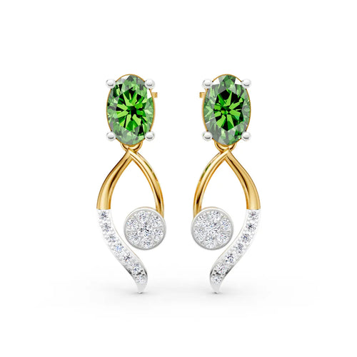 Flora Wave Diamond Drop Earrings