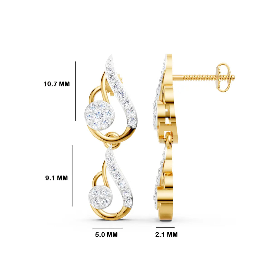 Zephyr Flutter Diamond Drop Earrings