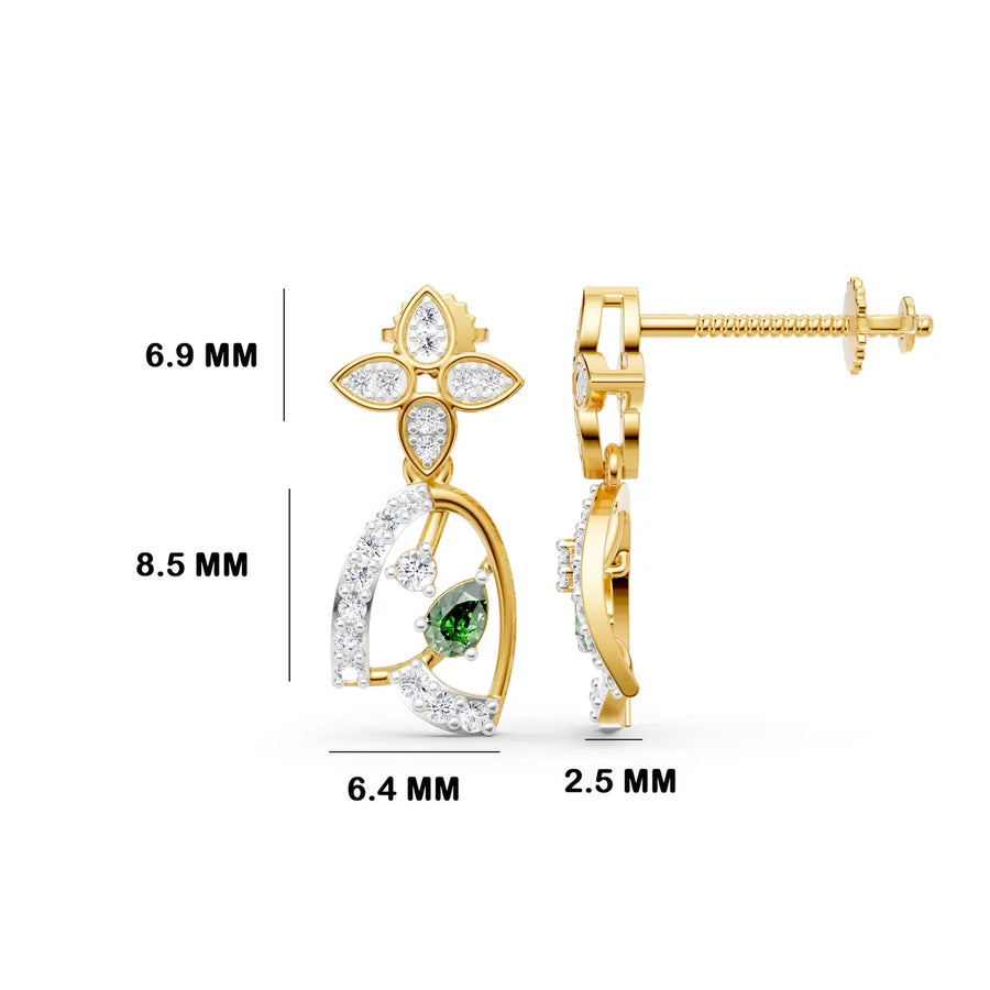 Astral Solstice Diamond Drop Earrings