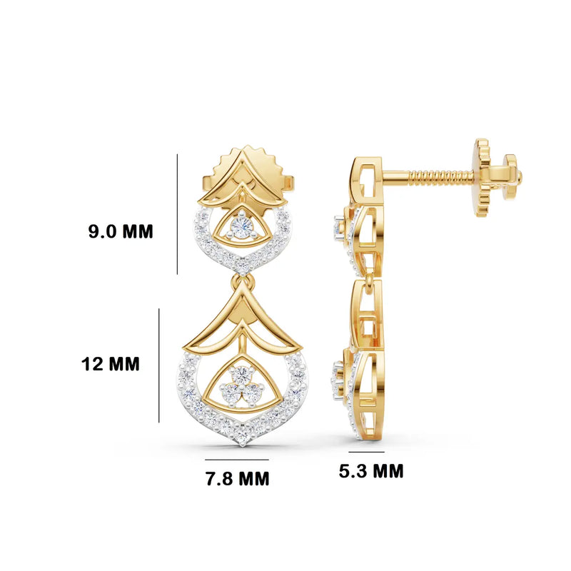 Imperial Petal Diamond Drop Earrings
