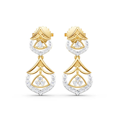 Imperial Petal Diamond Drop Earrings