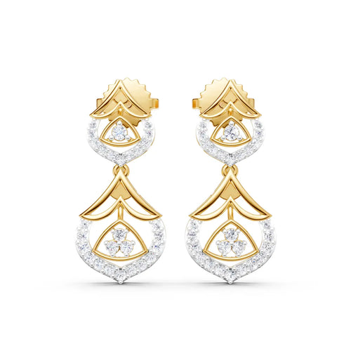 Imperial Petal Diamond Drop Earrings