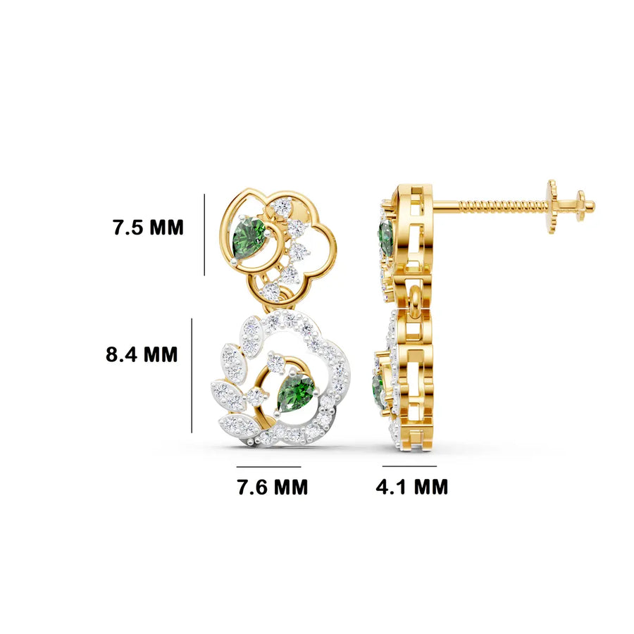 Crestline Swirl Diamond Drop Earrings