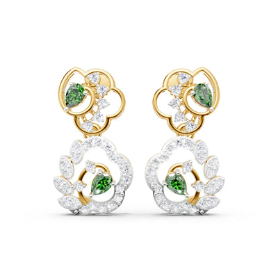 Crestline Swirl Diamond Drop Earrings