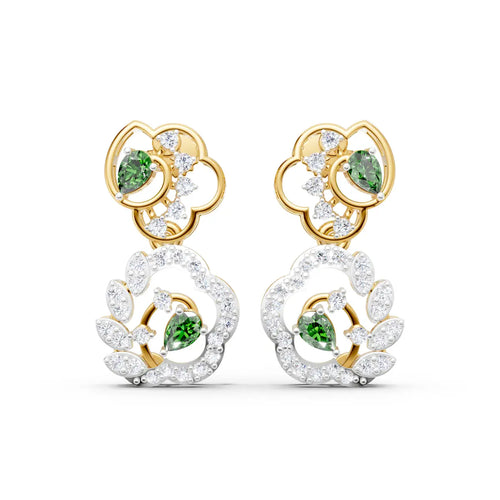 Crestline Swirl Diamond Drop Earrings