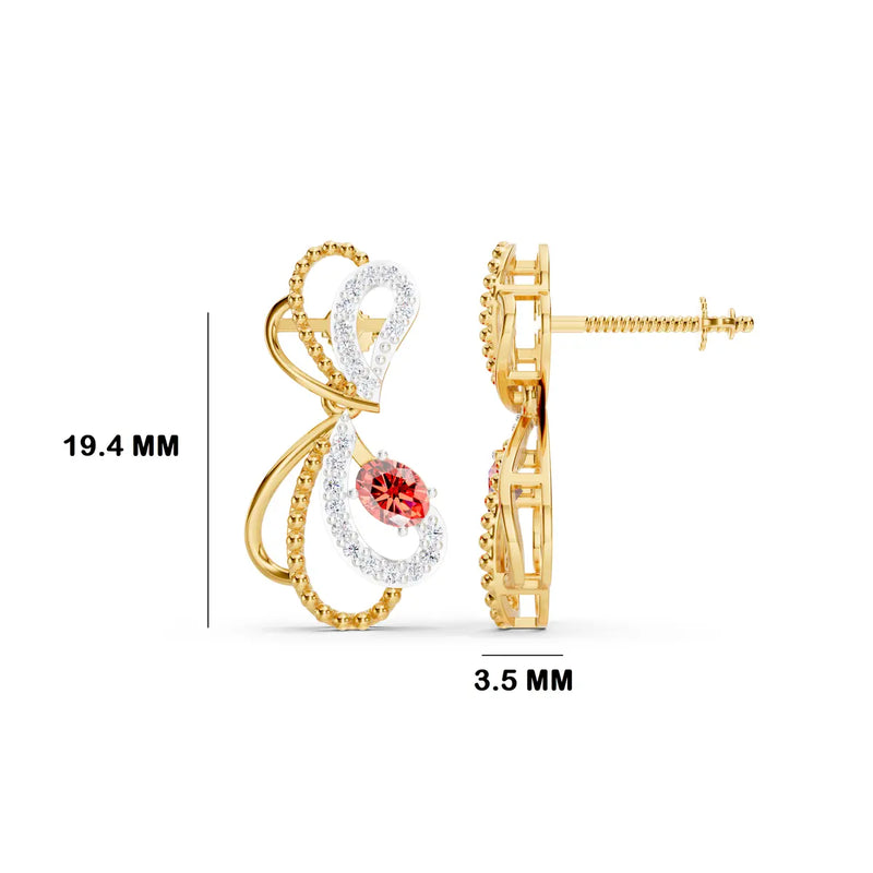 Delphine Ripple Diamond Earrings