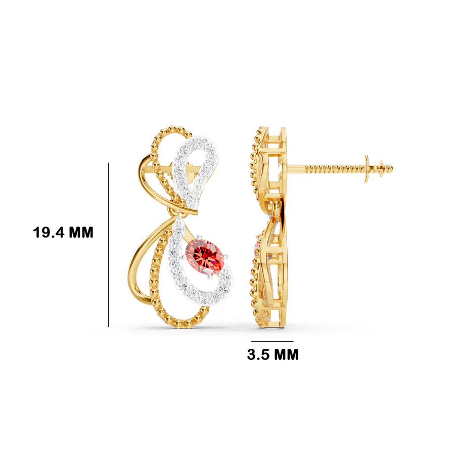 Delphine Ripple Diamond Earrings