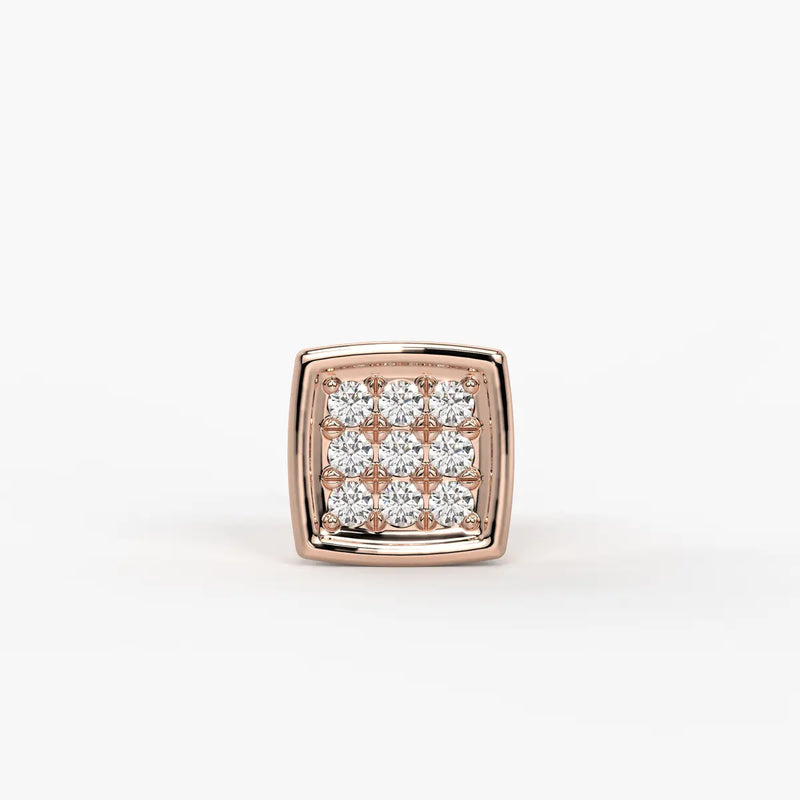 Square Halo Stud Nose Pin