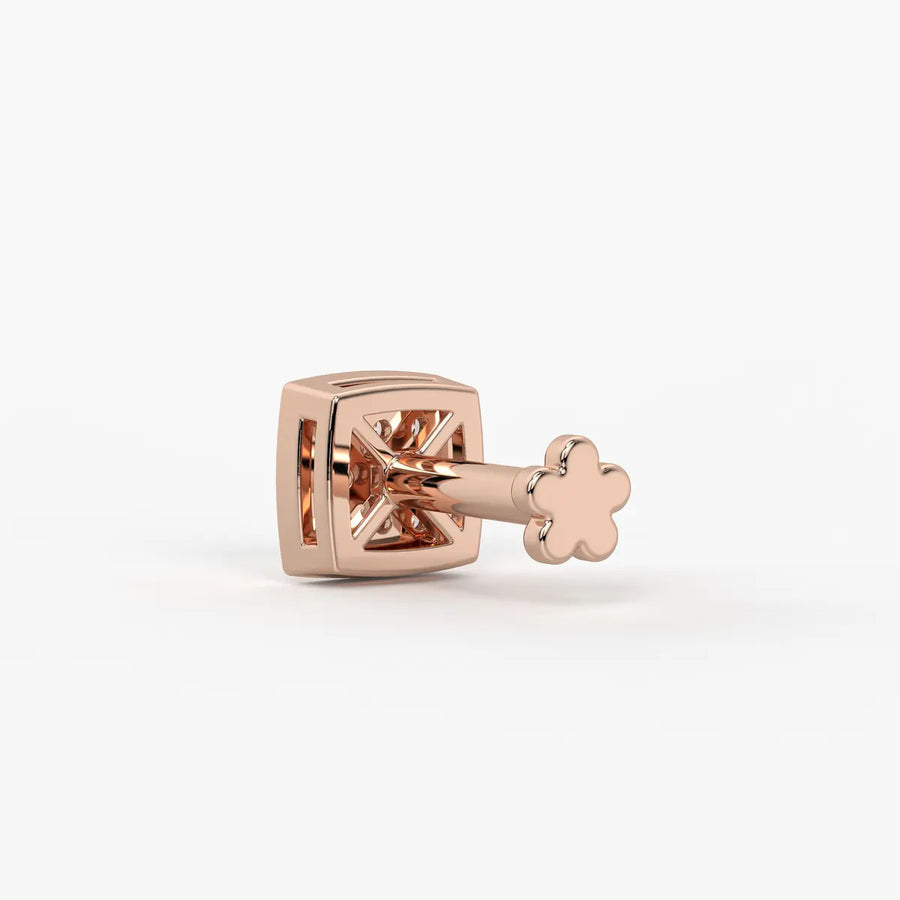 Square Halo Stud Nose Pin