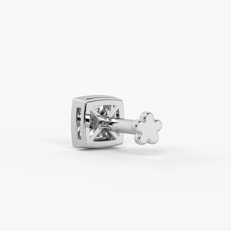 Square Halo Stud Nose Pin