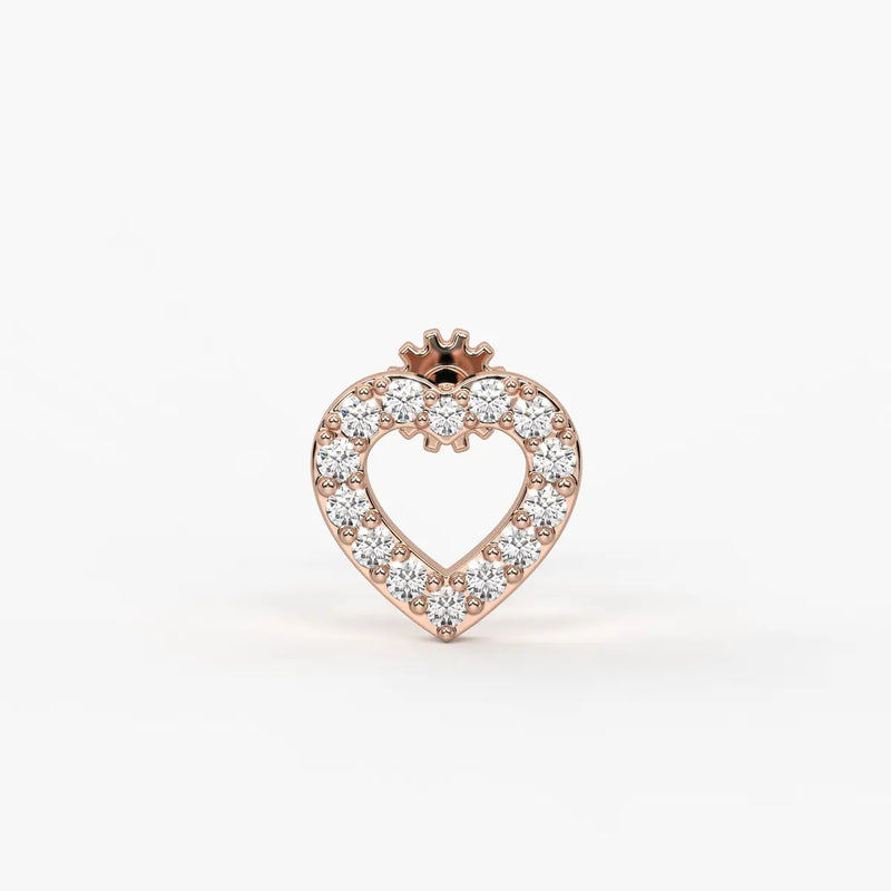 Heart Outline Stud Nose Pin