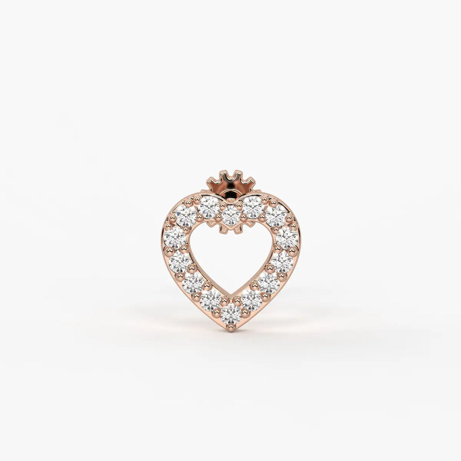 Heart Outline Stud Nose Pin