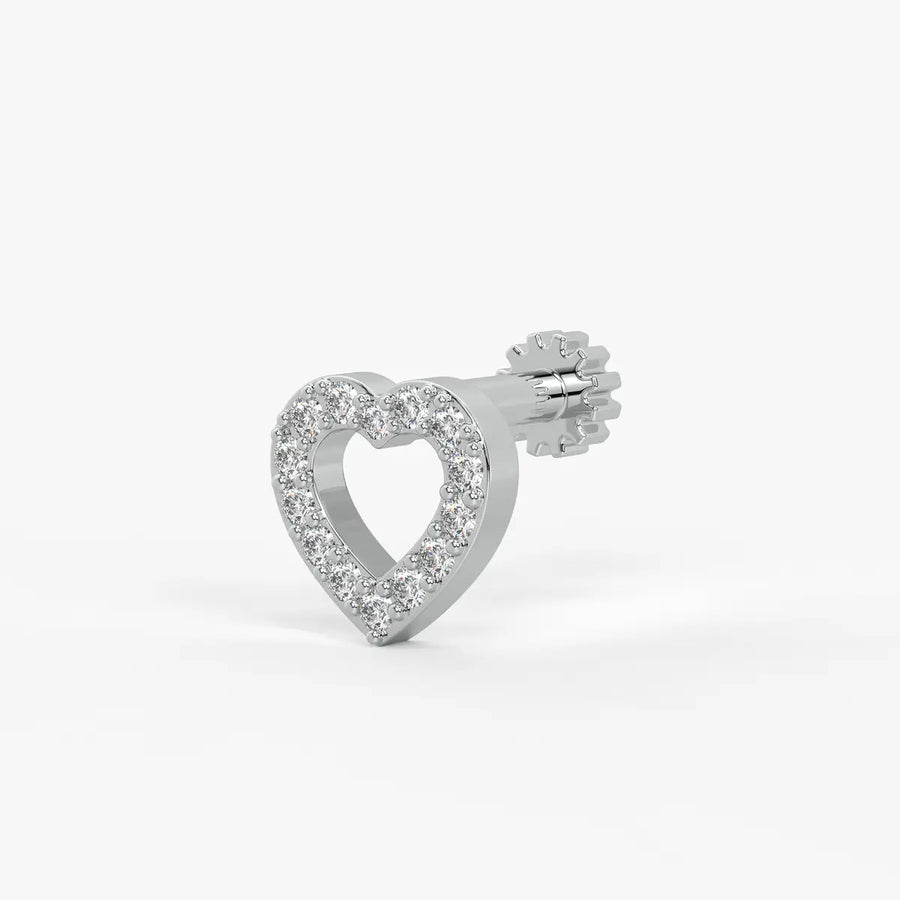 Heart Outline Stud Nose Pin