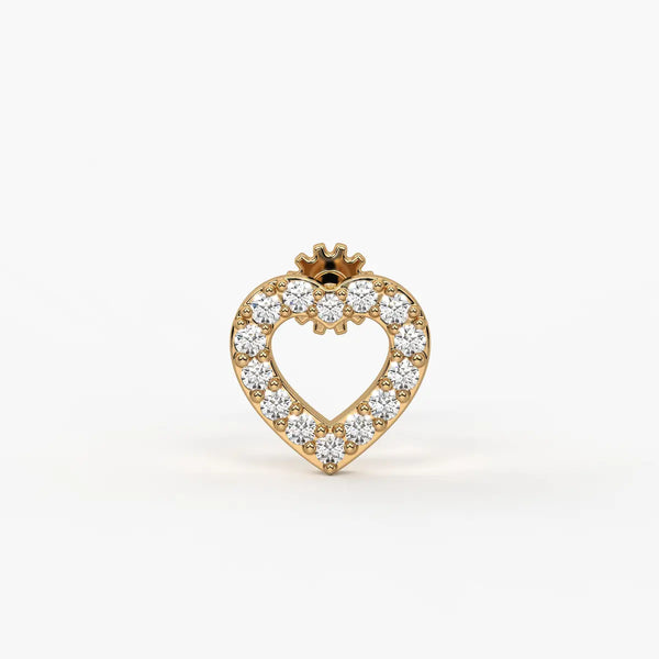 Heart Outline Stud Nose Pin