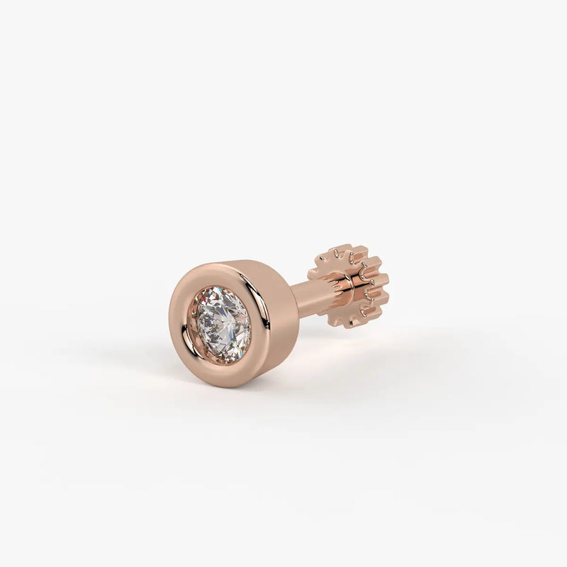 Classic Bezel Solitaire Stud Nose Pin