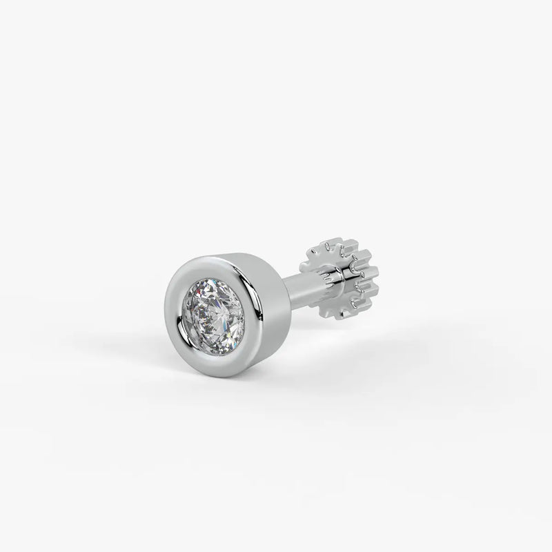 Classic Bezel Solitaire Stud Nose Pin
