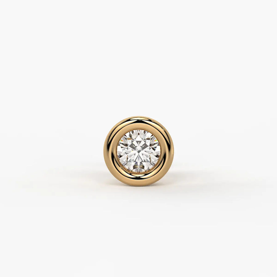 Classic Bezel Solitaire Stud Nose Pin