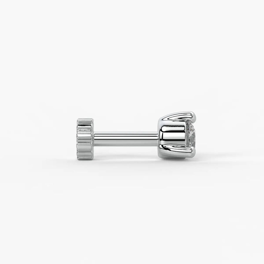 Round Solitaire Prong Stud Nose Pin