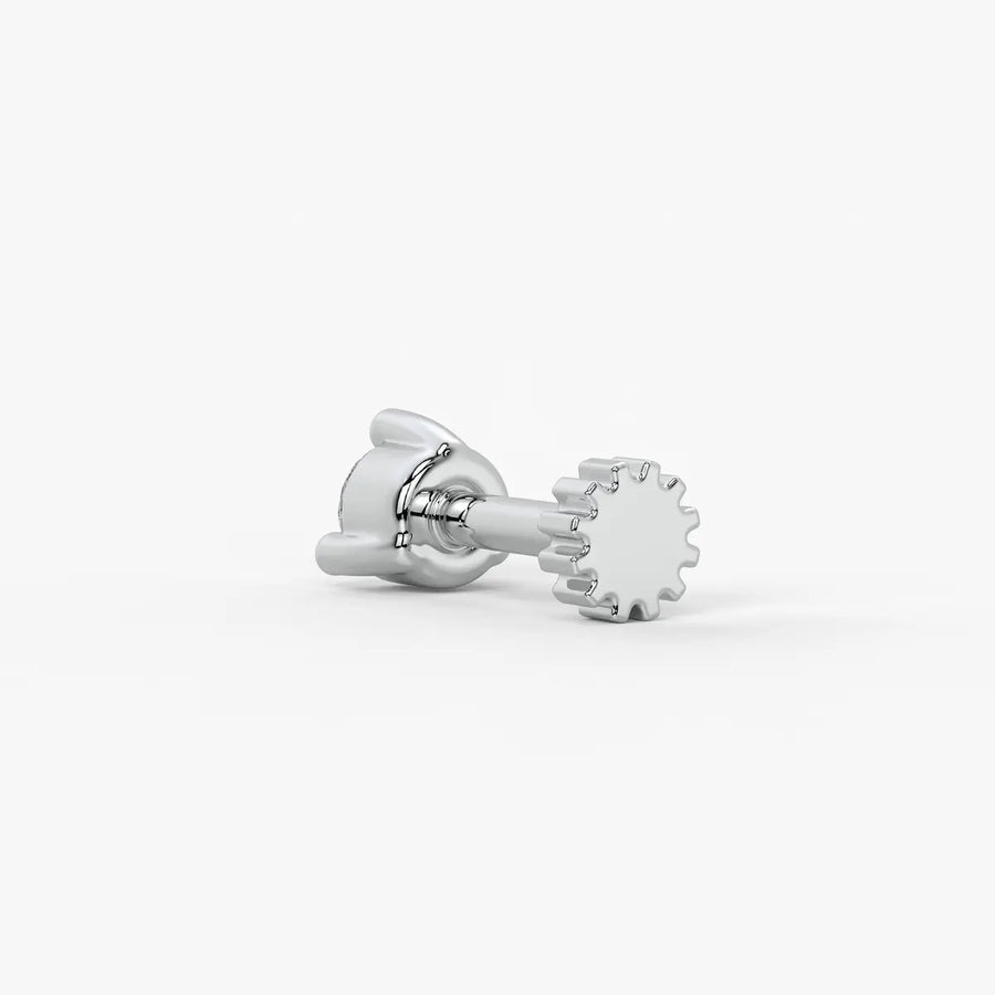 Round Solitaire Prong Stud Nose Pin