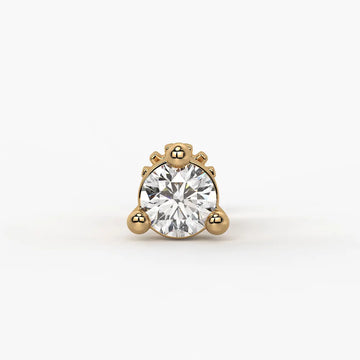 Round Solitaire Prong Stud Nose Pin