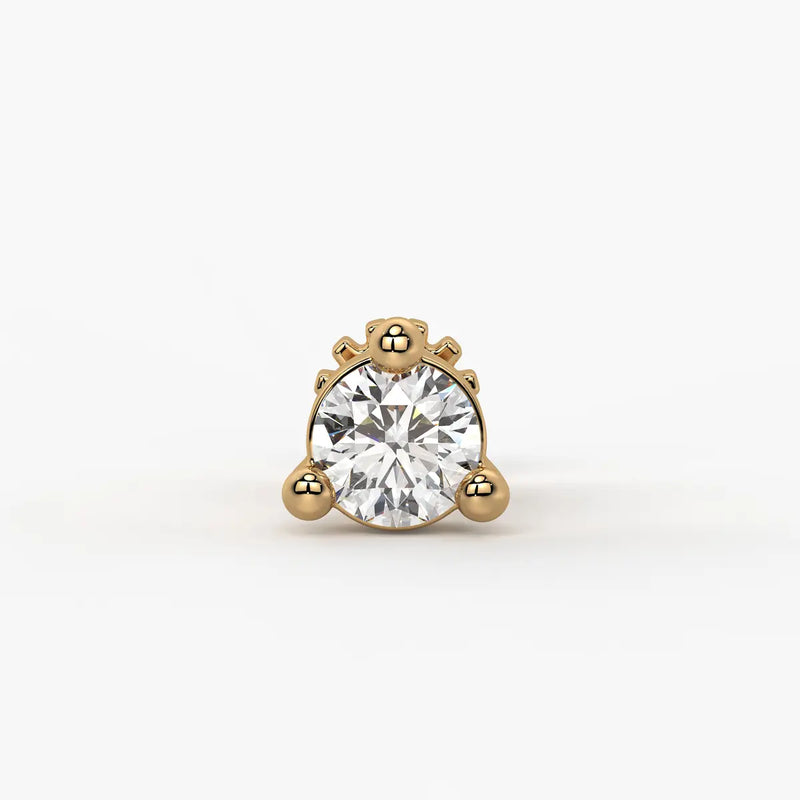 Round Solitaire Prong Stud Nose Pin