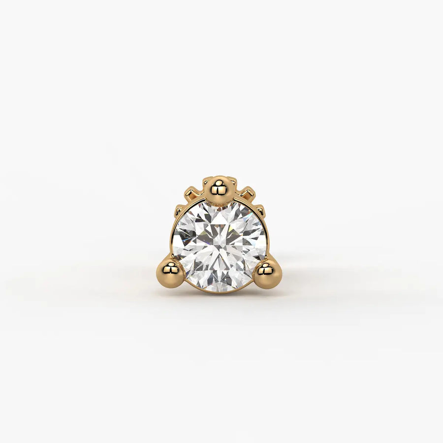 Round Solitaire Prong Stud Nose Pin