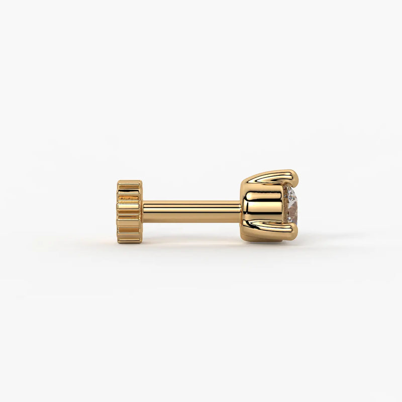 Round Solitaire Prong Stud Nose Pin