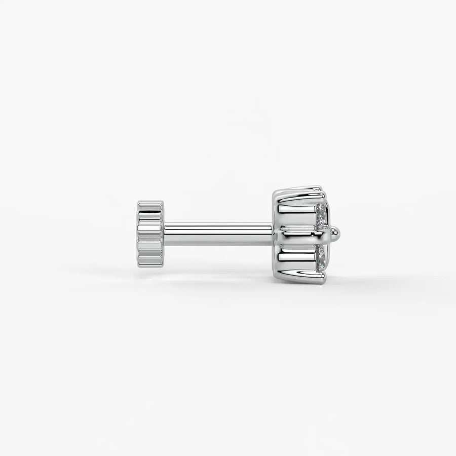 Four Stone Cluster Stud Nose Pin