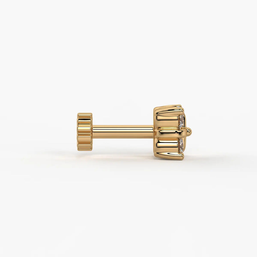 Four Stone Cluster Stud Nose Pin