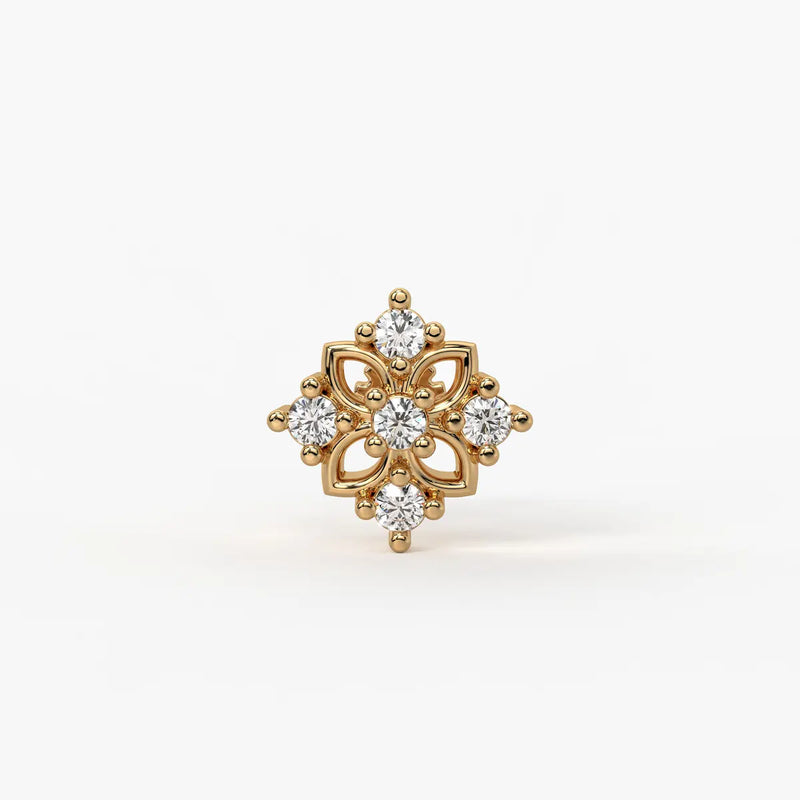 Floral Cluster Stud Nose Pin