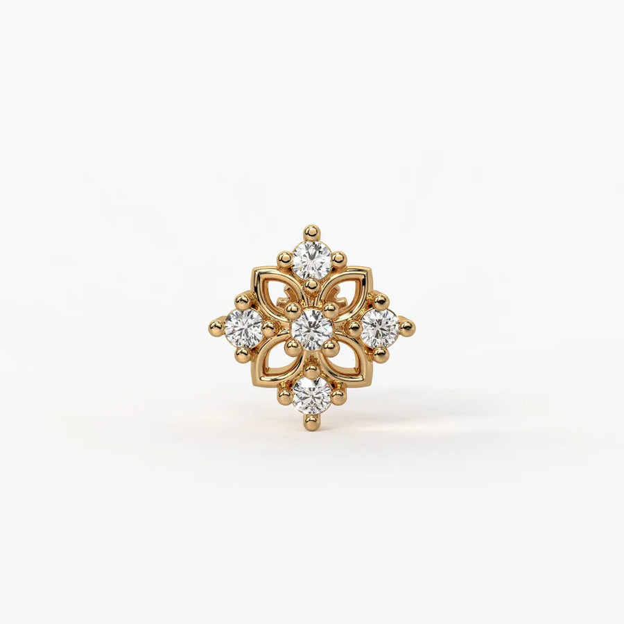 Floral Cluster Stud Nose Pin