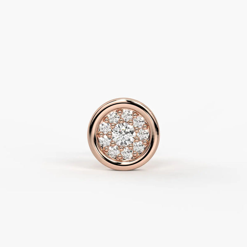 Round Halo Stud Nose Pin