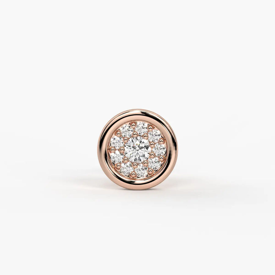 Round Halo Stud Nose Pin