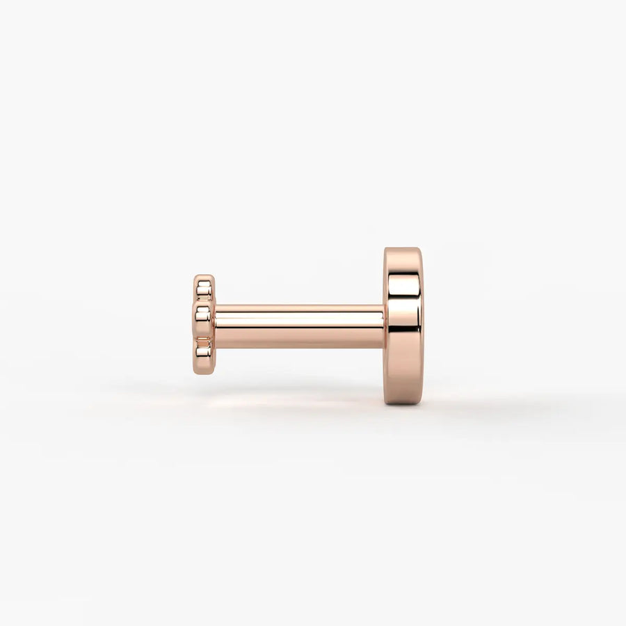 Round Halo Stud Nose Pin