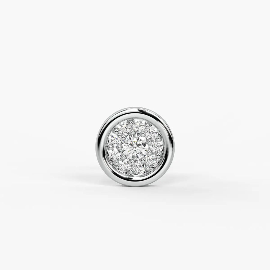 Round Halo Stud Nose Pin