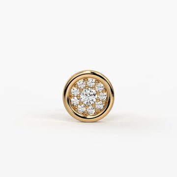 Round Halo Stud Nose Pin