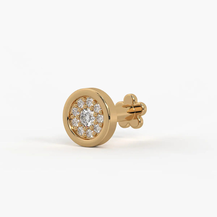 Round Halo Stud Nose Pin